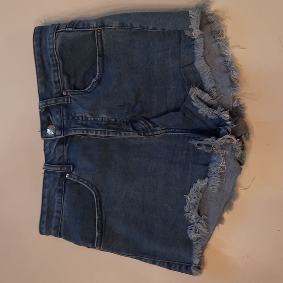 Forever 21 button fly jean denim shorts waist 25 - Picture 1 of 7
